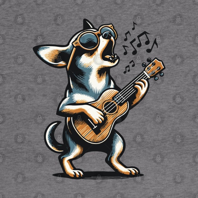 Dog Playing Guitar Singing Chihuahua Funny Dog Mariachi by BraaiNinja